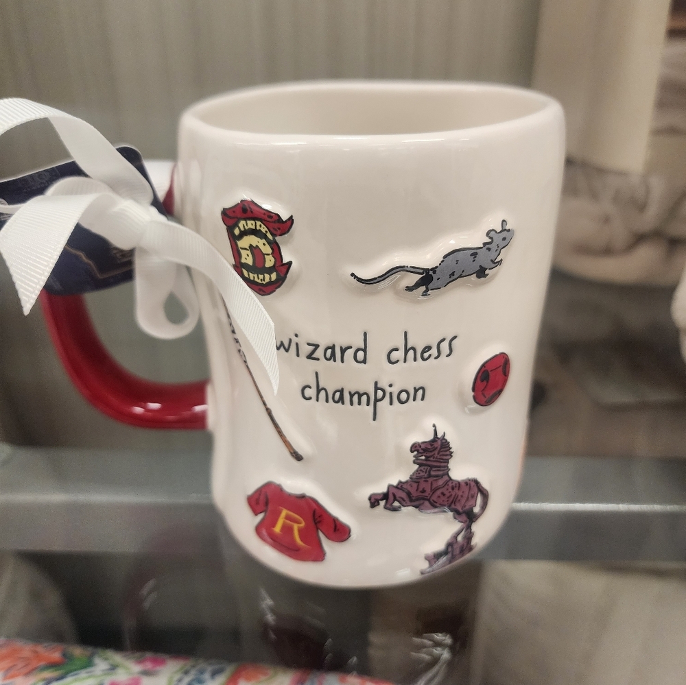 New Rae Dunn Harry Potter "RON WEASLEY" "wizard chess champion" Mug